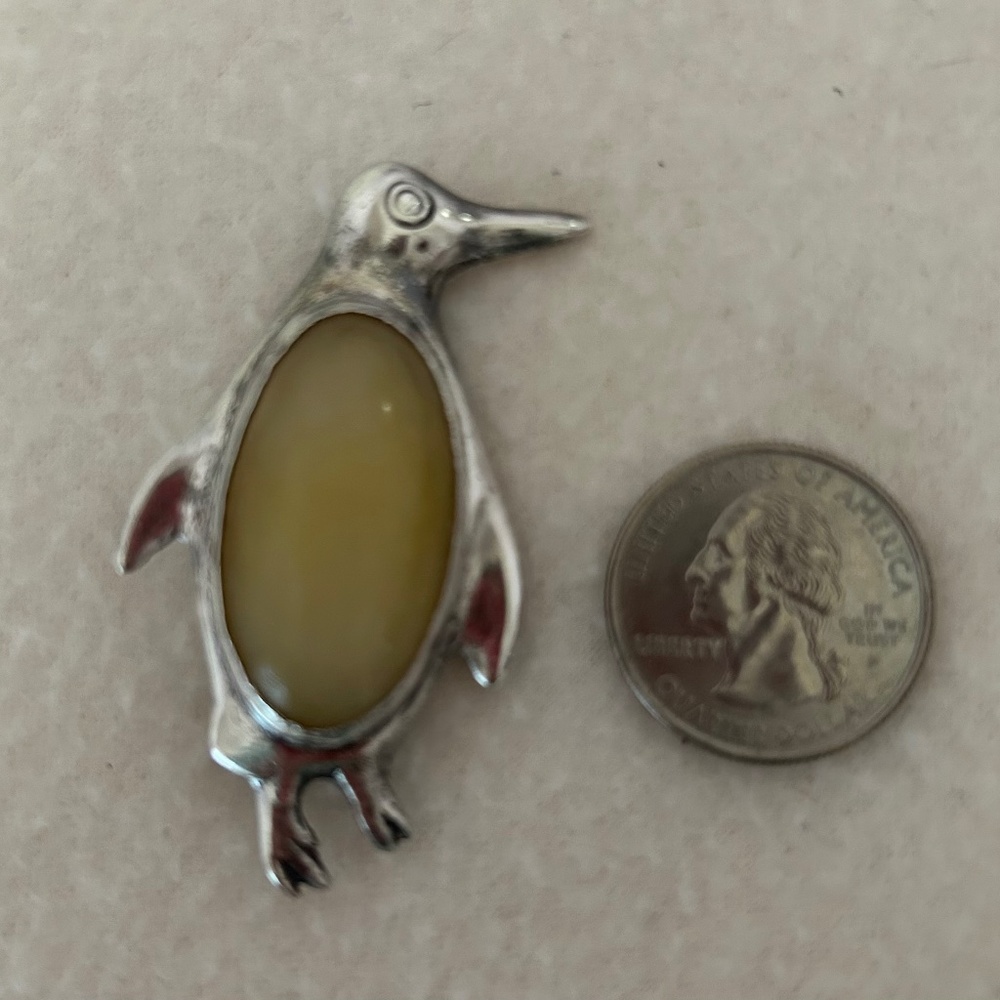 Penguin Brooch, Mexico Silver, Circa 1979